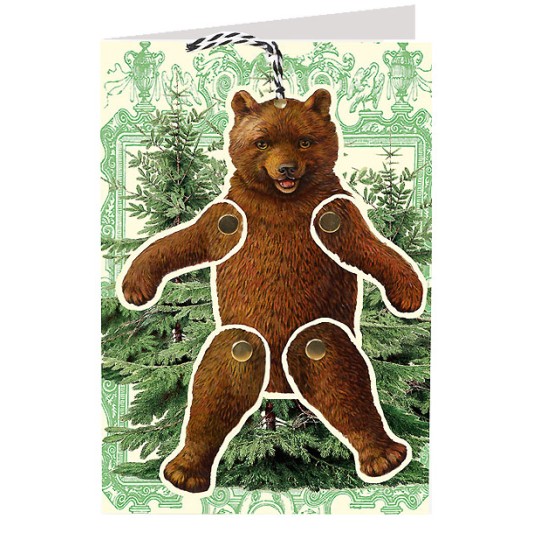 Brown Bear in Forest Christmas Card ~ England